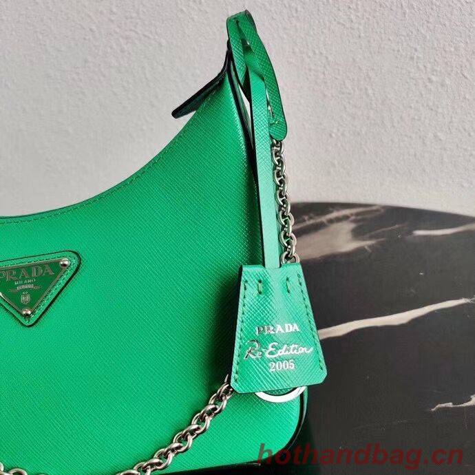 Prada Saffiano leather mini shoulder bag 2BH204 green