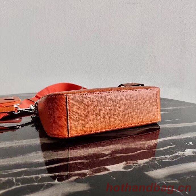 Prada Saffiano leather mini shoulder bag 2BH204 orange