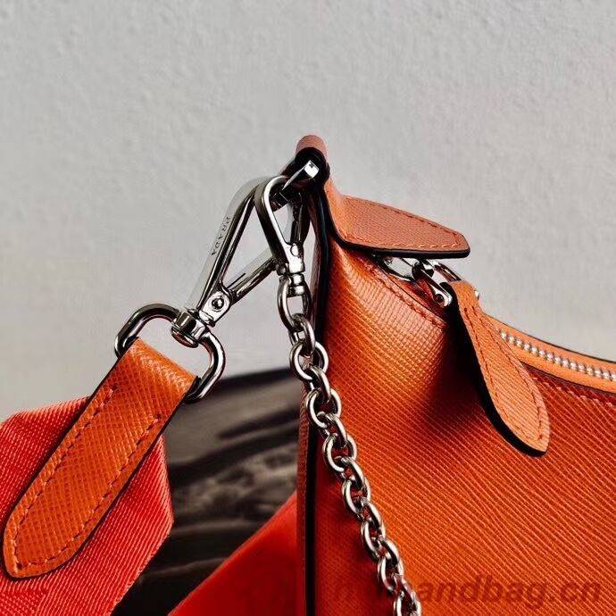 Prada Saffiano leather mini shoulder bag 2BH204 orange