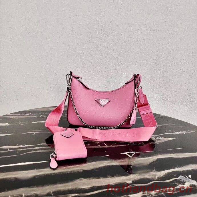 Prada Saffiano leather mini shoulder bag 2BH204 pink