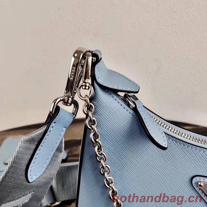 Prada Saffiano leather mini shoulder bag 2BH204 sky blue