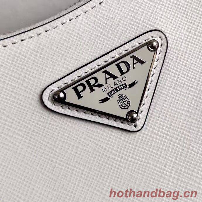 Prada Saffiano leather mini shoulder bag 2BH204 white