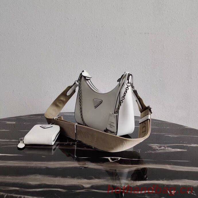 Prada Saffiano leather mini shoulder bag 2BH204 white