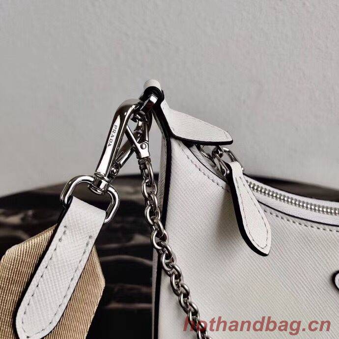 Prada Saffiano leather mini shoulder bag 2BH204 white