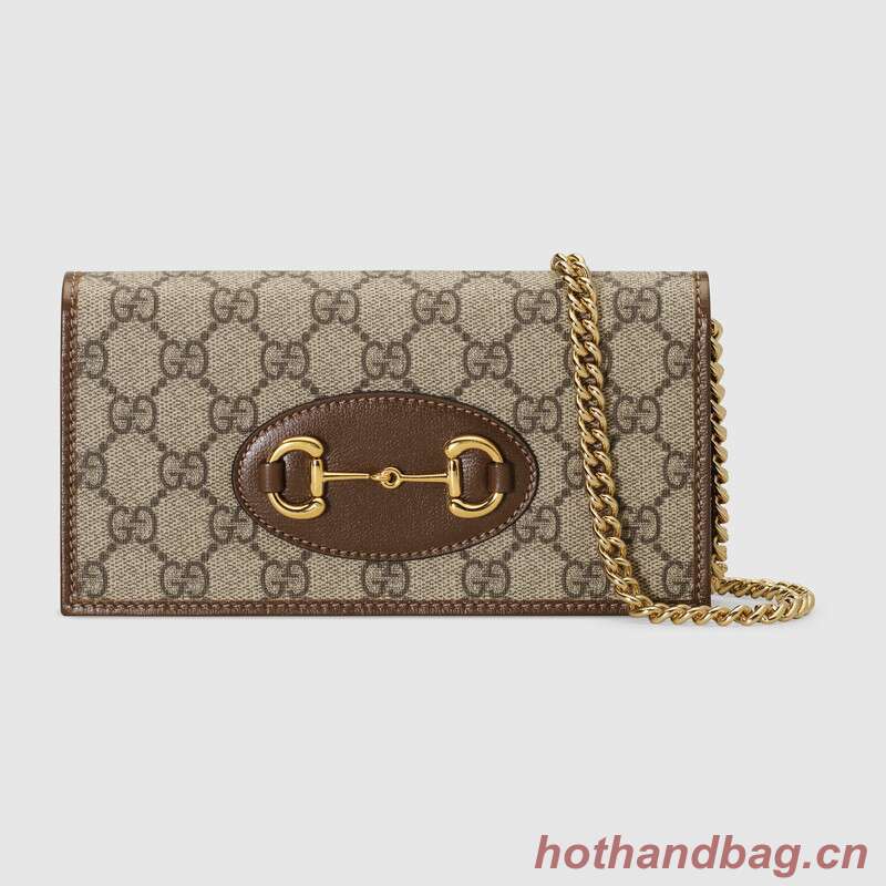 Gucci Horsebit 1955 wallet with chain 621892 brown