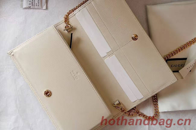 Gucci Horsebit 1955 wallet with chain 621892 white