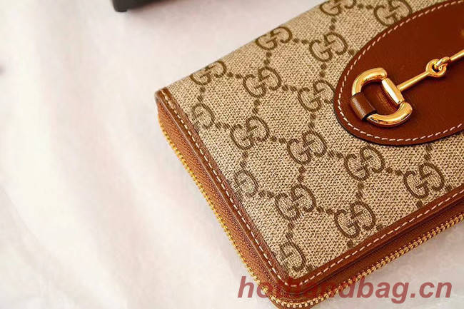 Gucci Horsebit 1955 zip around wallet 621889 brown