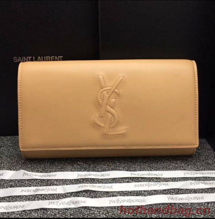 Yves Saint Laurent Original Leather Sac Be Du Jour Clutch Bag 26752 Beige