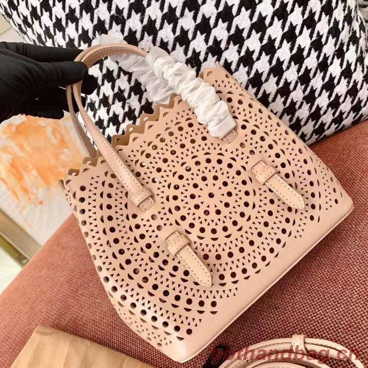 Alaia Openwork Original Leather Tote Bag A3658 Nude