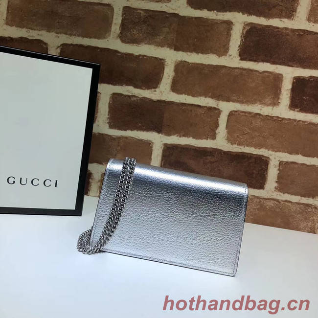 Gucci Dionysus Leather Super mini Bag 476432 silver