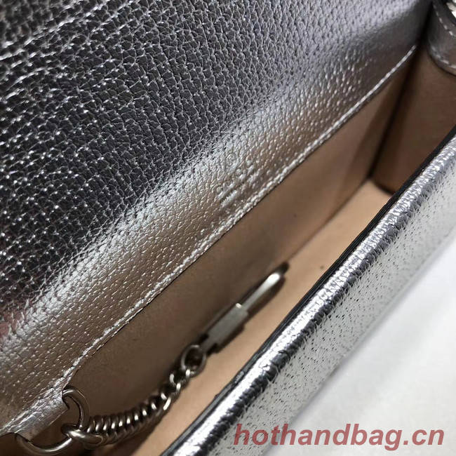 Gucci Dionysus Leather Super mini Bag 476432 silver