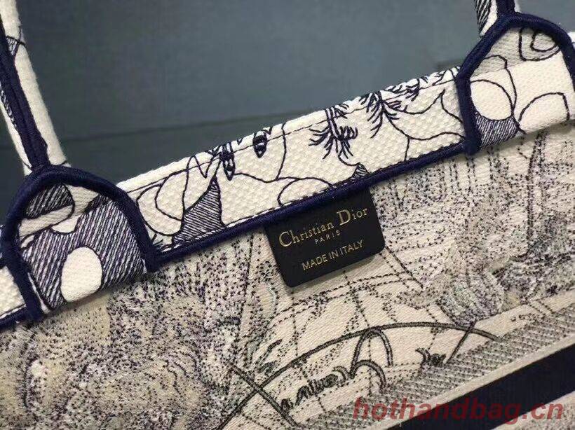 DIOR BOOK TOTE EMBROIDERED CANVAS BAG C1286-16