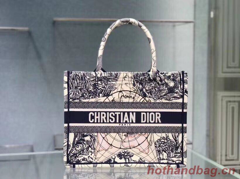 DIOR BOOK TOTE EMBROIDERED CANVAS BAG C1287-18