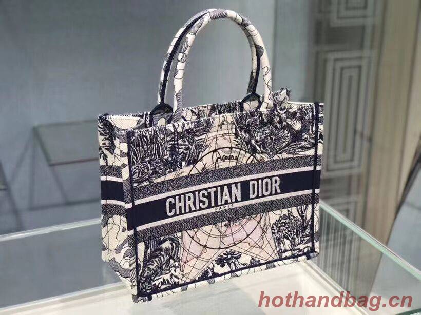 DIOR BOOK TOTE EMBROIDERED CANVAS BAG C1287-18