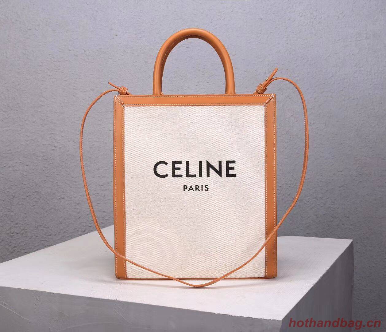 Celine TEEN TRIOMPHE BAG IN TRIOMPHE CANVAS AND CALFSKIN CL91041 white