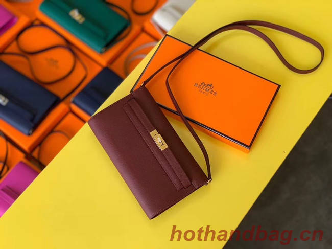 Hermes Original kelly espom leather to go woc Bag H4087 Burgundy