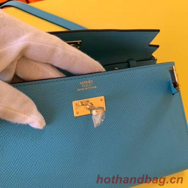 Hermes Original kelly espom leather to go woc Bag H4087 blue