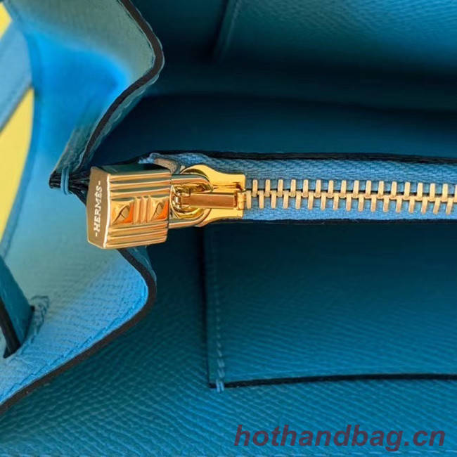 Hermes Original kelly espom leather to go woc Bag H4087 blue