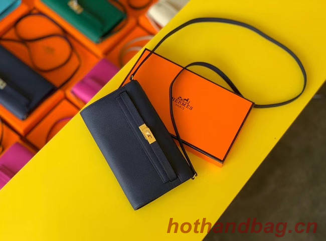 Hermes Original kelly espom leather to go woc Bag H4087 royal blue