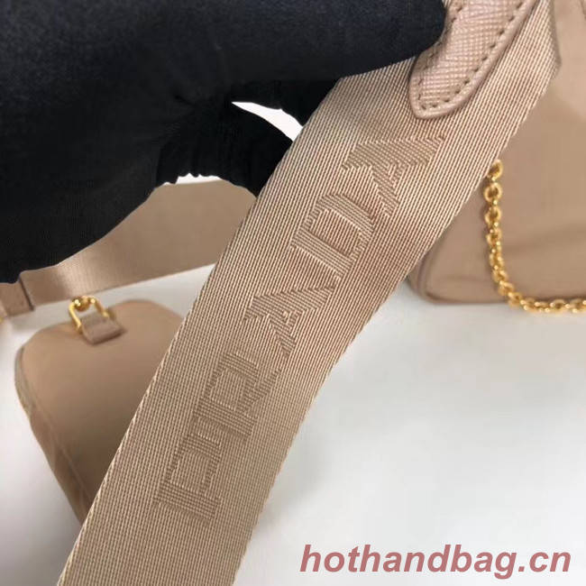 Prada Re-Edition nylon shoulder bag 1BH204 apricot