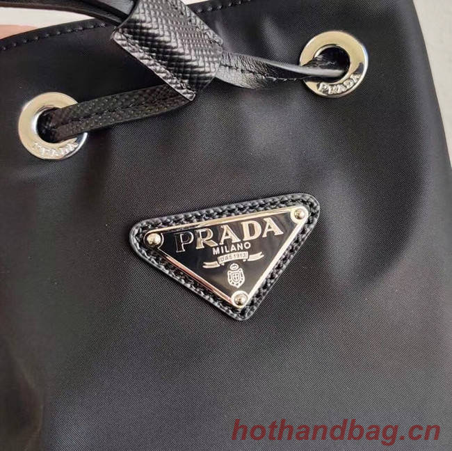 Prada Saffiano leather mini shoulder bag 1BE055 black