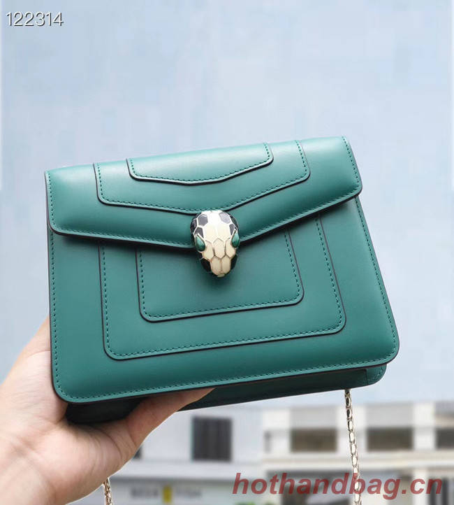 Bvlgari Serpenti Forever leather small crossbody bag 20291 Emerald