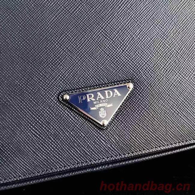 Prada Saffiano leather shoulder bag 2VD038 dark blue