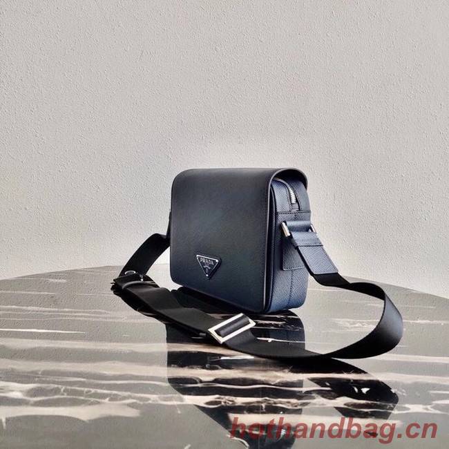 Prada Saffiano leather shoulder bag 2VD038 dark blue