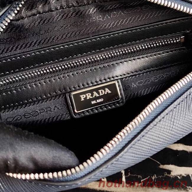 Prada Saffiano leather shoulder bag 2VD038 dark blue