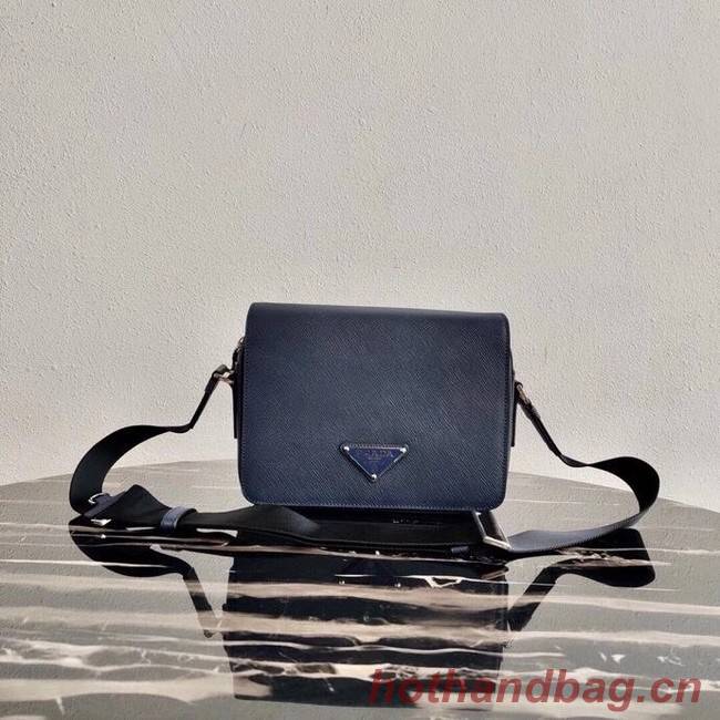 Prada Saffiano leather shoulder bag 2VD038 dark blue