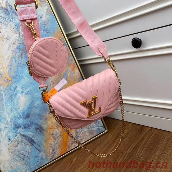 Louis Vuitton Original NEW WAVE MULTI-POCHETTE M56461 Rose Ballerine