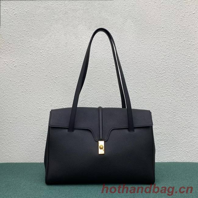 Celine LARGE SOFT 16 BAG IN SUPPLE GRAINED CALFSKIN 194043 BLACK 