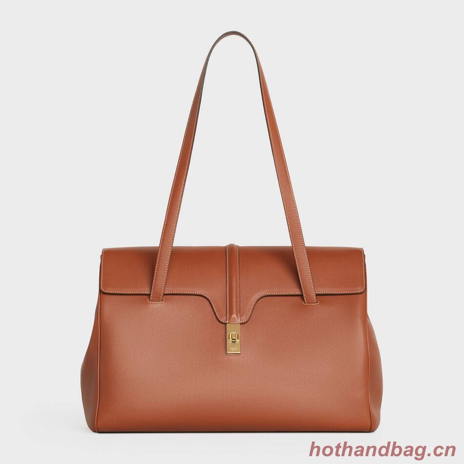 Celine LARGE SOFT 16 BAG IN SUPPLE GRAINED CALFSKIN 194043 Brown