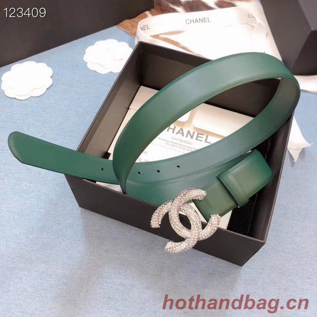 Chanel Original Calf Leather 3602 green&Silver