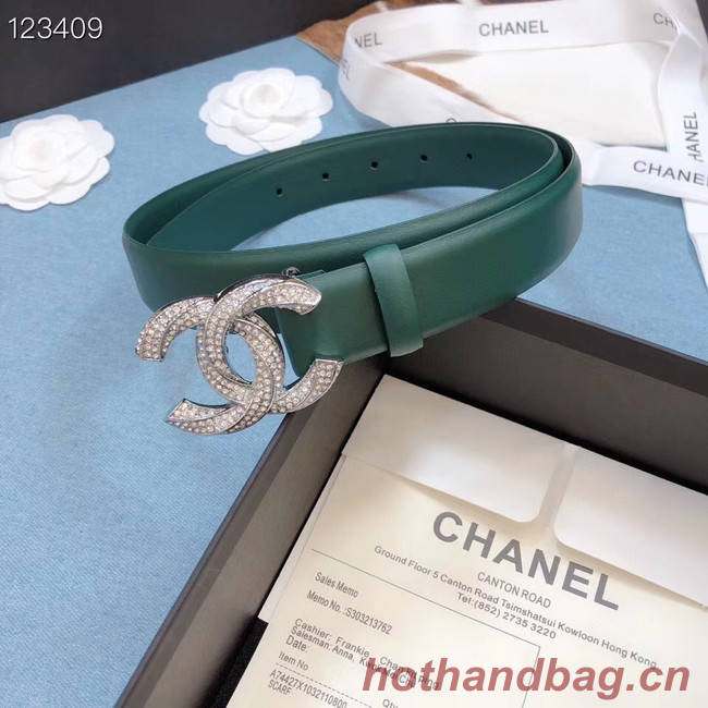 Chanel Original Calf Leather 3602 green&Silver