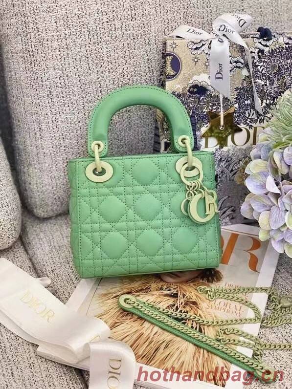 Dior Lady Dior Bag Original Sheepskin Leather CD5501 green