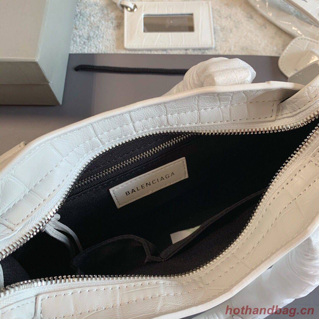 Balenciaga Classic Crocodile Leather Bag B300296 white