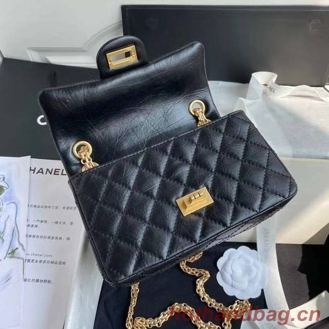 Chanel 2.55 Calfskin Flap Bag A37586 black