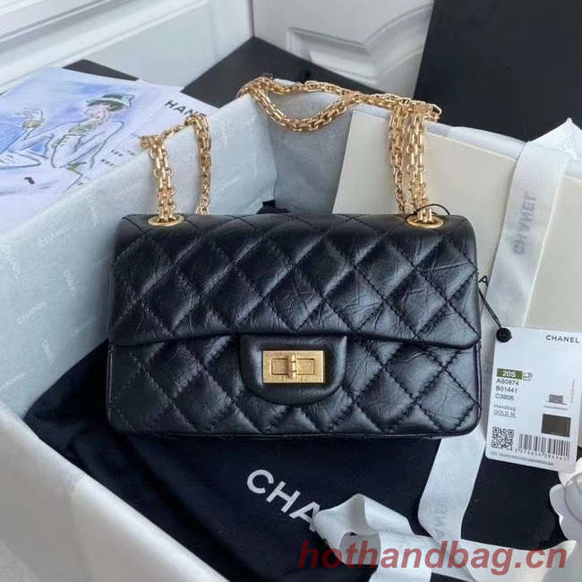 Chanel 2.55 Calfskin Flap Bag A37586 black