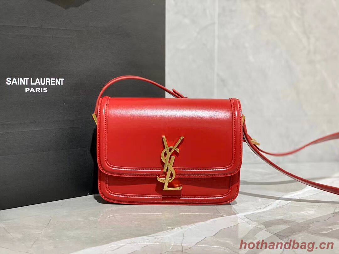 SOLFERINO SMALL SATCHEL IN BOX SAINT LAURENT LEATHER 63430 red