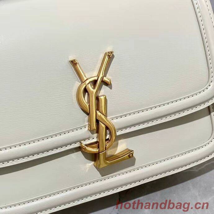 SOLFERINO SMALL SATCHEL IN BOX SAINT LAURENT LEATHER 63430 white