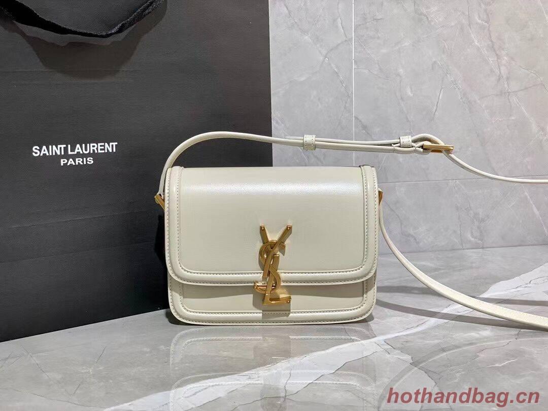 SOLFERINO SMALL SATCHEL IN BOX SAINT LAURENT LEATHER 63430 white