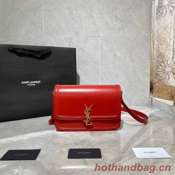 SOLFERINO MEDIUM SATCHEL IN BOX SAINT LAURENT LEATHER Y63435 RED