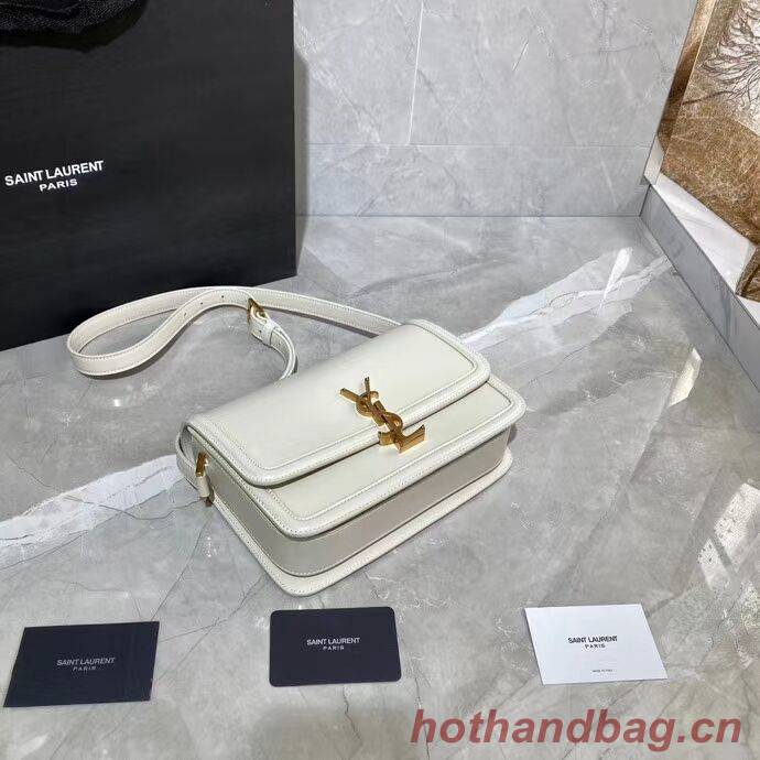 SOLFERINO MEDIUM SATCHEL IN BOX SAINT LAURENT LEATHER Y63435 white