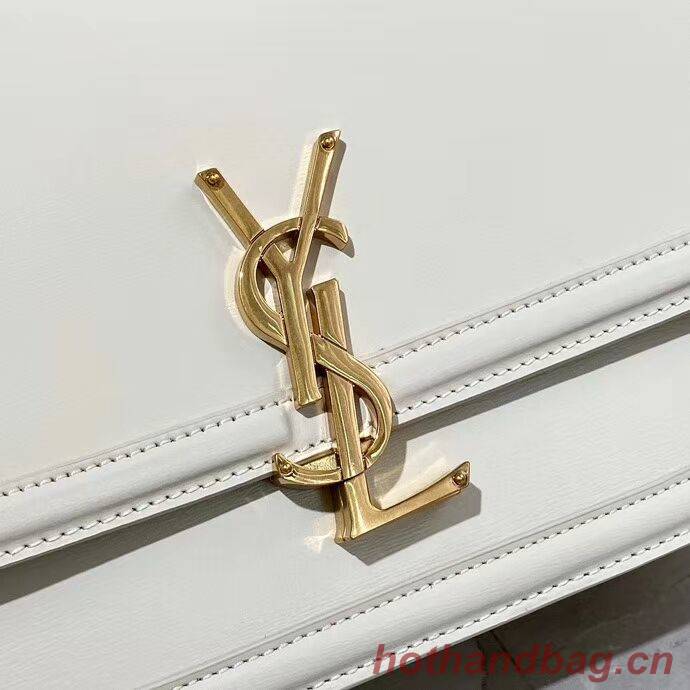 SOLFERINO MEDIUM SATCHEL IN BOX SAINT LAURENT LEATHER Y63435 white