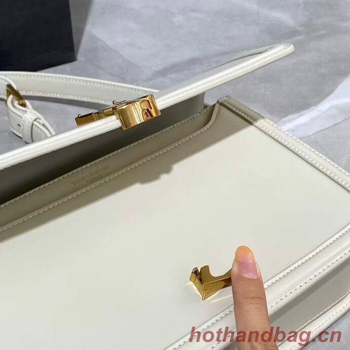 SOLFERINO MEDIUM SATCHEL IN BOX SAINT LAURENT LEATHER Y63435 white