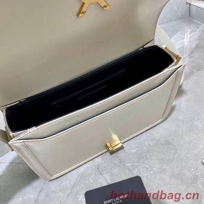 SOLFERINO MEDIUM SATCHEL IN BOX SAINT LAURENT LEATHER Y63435 white