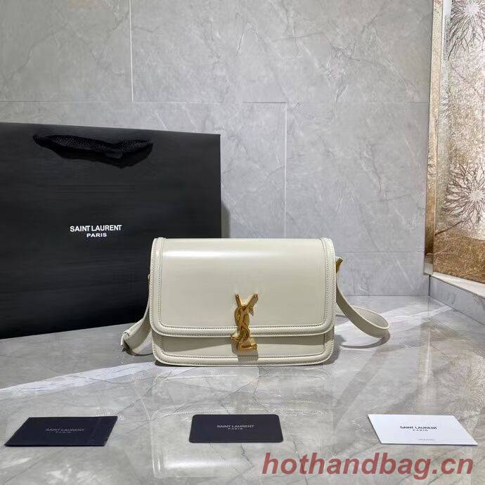 SOLFERINO MEDIUM SATCHEL IN BOX SAINT LAURENT LEATHER Y63435 white