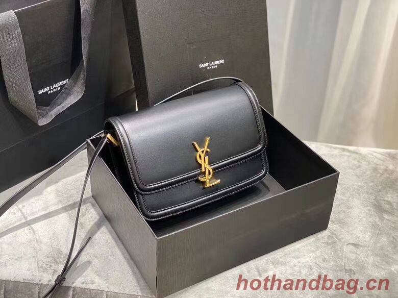 SOLFERINO MEDIUM SATCHEL IN BOX SAINT LAURENT LEATHER Y63435 black