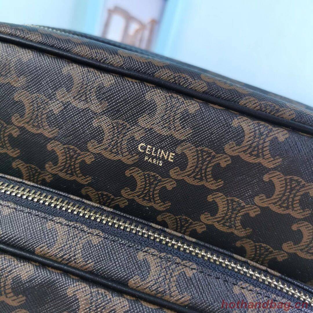 Celine SMALL CAMERA BAG IN TRIOMPHE CANVAS CL90822 black